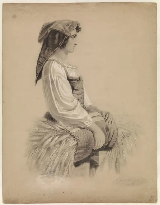 Italiaanse boerin, naar rechts Wall Art by August Allebé - High-Resolution Digital Print