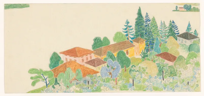 Italiaanse huizen in heuvelachtig landschap Wall Art by Reijer Stolk - High-Resolution Digital Print