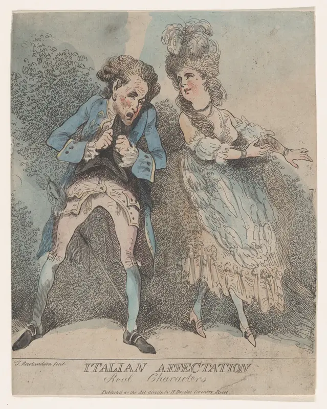 Italian Affectation, Real Characters Wall Art by Thomas Rowlandson - High-Resolution Digital Print