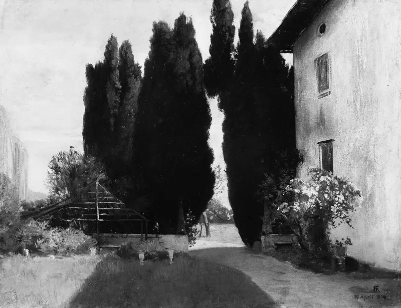 Italian Garden Wall Art by Friedrich August von Kaulbach - High-Resolution Digital Print
