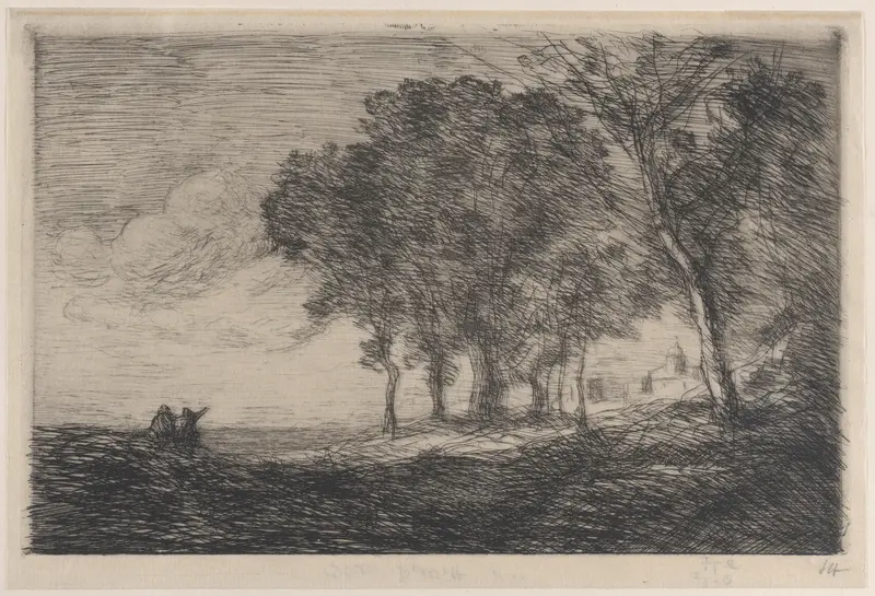 Italian Landscape (Paysage d'Italie) Wall Art by Camille Corot - High-Resolution Digital Print