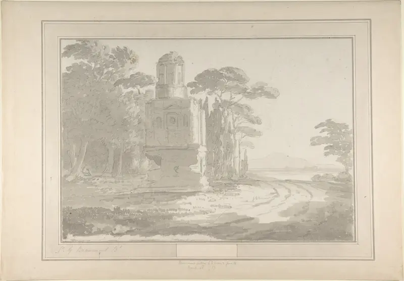 Italian Landscape with a Tomb Wall Art by Sir George Howland Beaumont - High-Resolution Digital Print