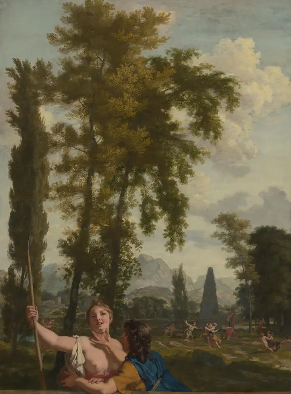 Italian Landscape with Shepherd and Shepherdess Wall Art by Gerard de Lairesse - High-Resolution Digital Print