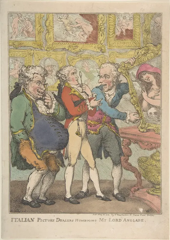 Italian Picture Dealers Humbugging My Lord Anglaise Wall Art by Thomas Rowlandson - High-Resolution Digital Print