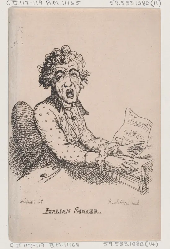 Italian Singer Wall Art by Thomas Rowlandson - High-Resolution Digital Print