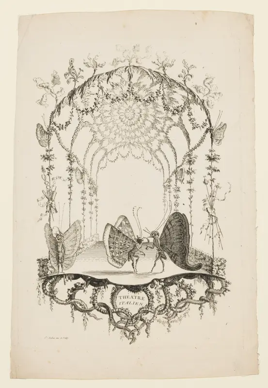 Italian Theatre (Théatre Italien), from Essai de Papilloneries Humaines par Saint Aubin Wall Art by Charles Germain de Saint-Aubin - High-Resolution Digital Print