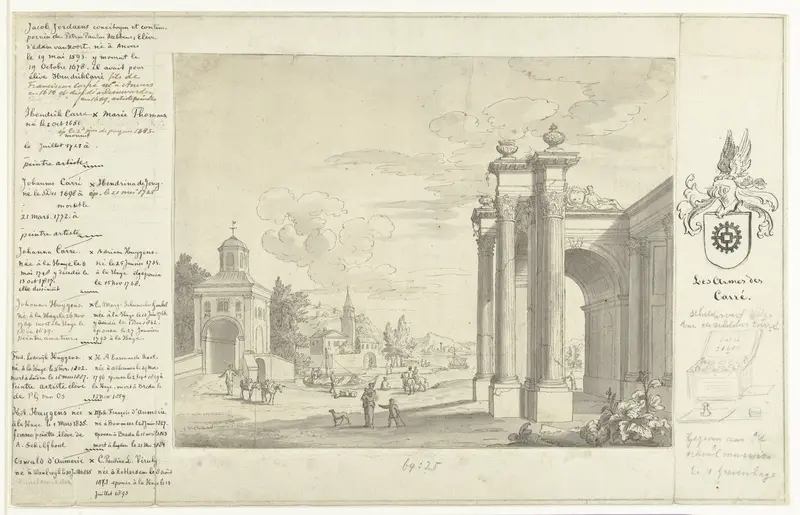Italianiserend landschap met Romeinse ruïnes Wall Art by Hendrik Carré (II) - High-Resolution Digital Print