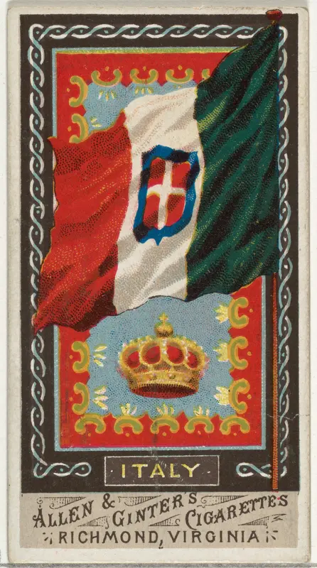 Italy, from Flags of All Nations, Series 1 (N9) for Allen & Ginter Cigarettes Brands Wall Art by Allen & Ginter - High-Resolution Digital Print
