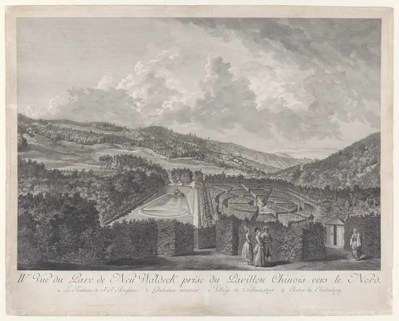 IVe Vue du Parc de Neu-Waldeck prise du Pavillon Chinois vers le Nord Wall Art by Jakob Matthias Schmutzer - High-Resolution Digital Print