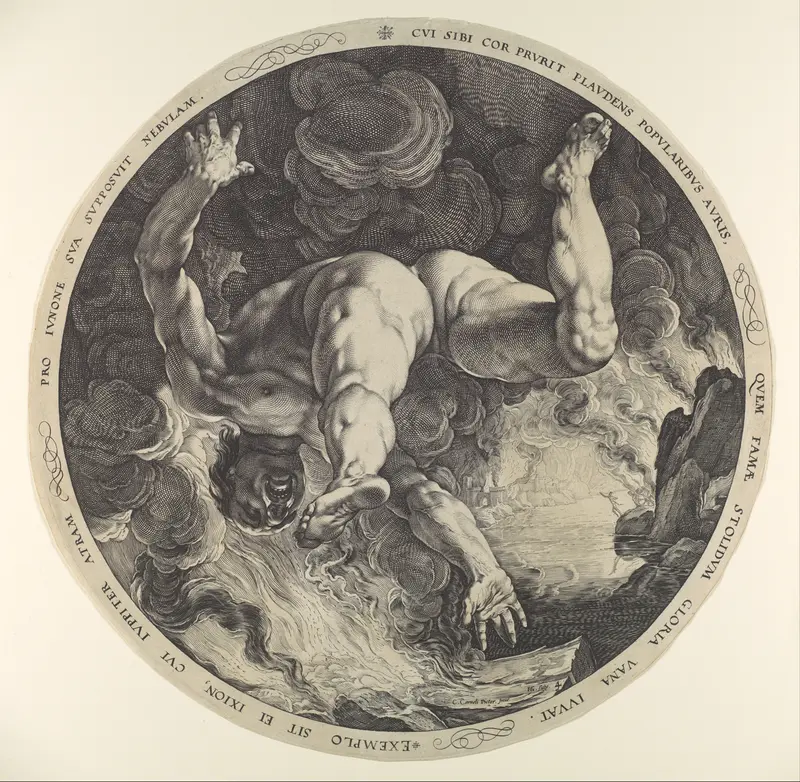 Ixion, from "The Four Disgracers" Wall Art by Hendrick Goltzius - High-Resolution Digital Print