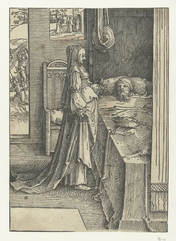 Izebel en koning Achab Wall Art by Lucas van Leyden - High-Resolution Digital Print