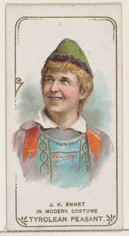 J. K. Emmet in the Modern Costume of a Tyrolean Peasant, from the set Actors and Actresses, First Series (N70) for Duke brand cigarettes Wall Art by W. Duke, Sons & Co. - High-Resolution Digital Print