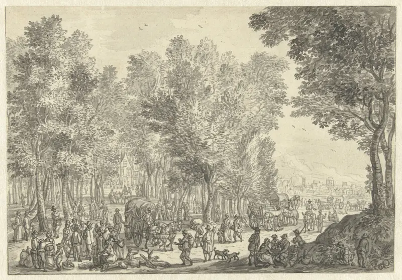 Jaarmarkt onder bomen Wall Art by Hendrik Soukens - High-Resolution Digital Print