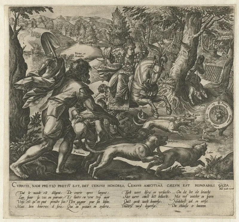 Jacht op rijkdom Wall Art by Hendrick Goltzius - High-Resolution Digital Print