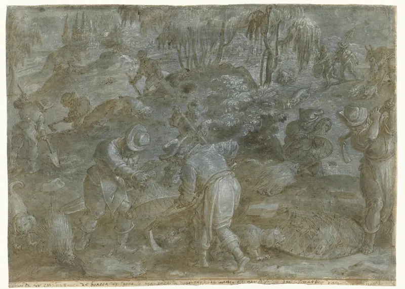 Jacht op stekelvarkens Wall Art by Jan van der Straet - High-Resolution Digital Print