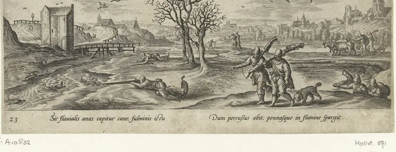 Jacht op watervogels in de winter Wall Art by Theodoor Galle - High-Resolution Digital Print