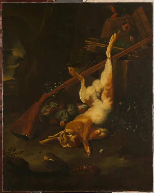 Jachtbuit met dode haas Wall Art by Melchior d' Hondecoeter - High-Resolution Digital Print