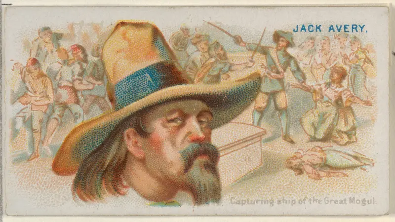 Jack Avery, Capturing Ship of the Great Mogul, from the Pirates of the Spanish Main series (N19) for Allen & Ginter Cigarettes Wall Art by Allen & Ginter - High-Resolution Digital Print
