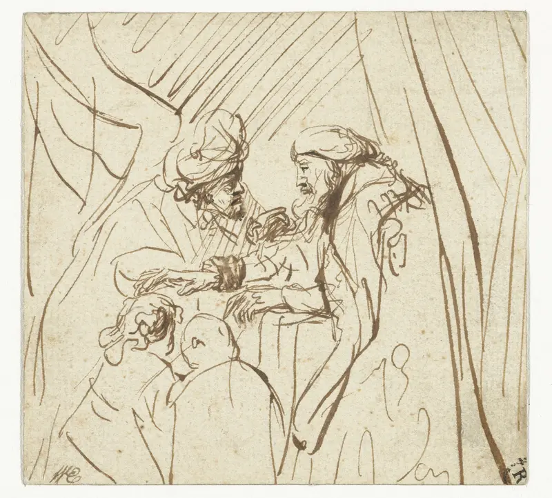 Jacob Blessing Ephraim and Manasseh, the Sons of Joseph Wall Art by Unknown - High-Resolution Digital Print