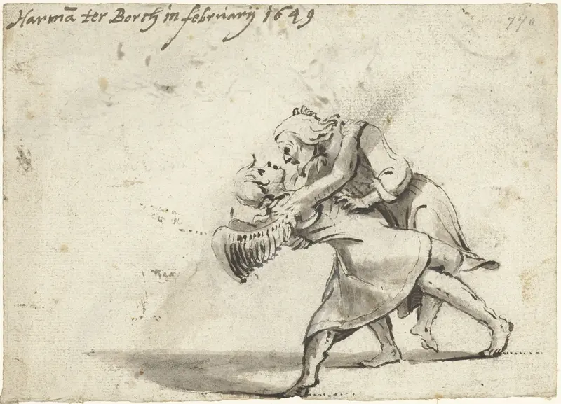 Jacob worstelend met de engel Wall Art by Unknown - High-Resolution Digital Print