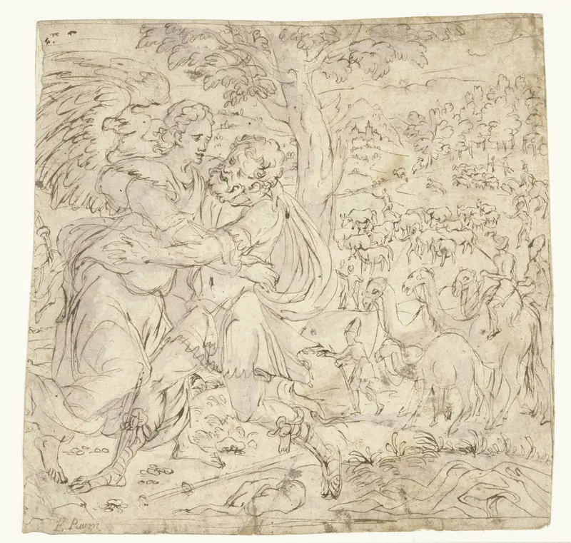 Jacob worstelt met de engel Wall Art by Unknown - High-Resolution Digital Print