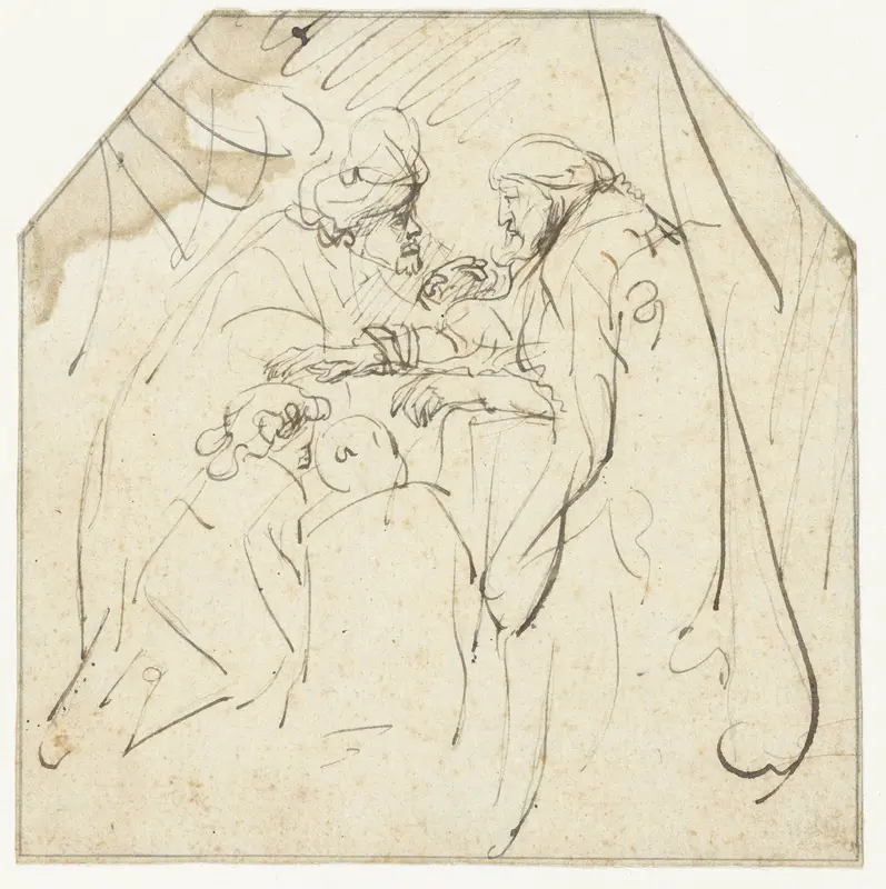 Jacob zegent Efraïm en Manasse, de zonen van Jozef Wall Art by anonymous - High-Resolution Digital Print