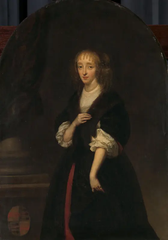 Jacoba Bicker (1640-95). Echtgenote van Pieter de Graeff Wall Art by Caspar Netscher - High-Resolution Digital Print