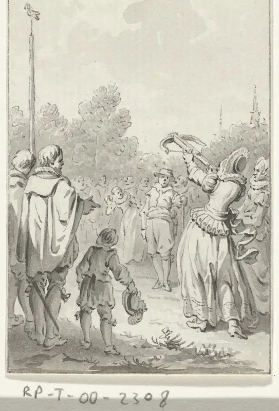 Jacoba van Beieren schiet te Goes naar de papegaai, ca. 1430 Wall Art by Jacobus Buys - High-Resolution Digital Print