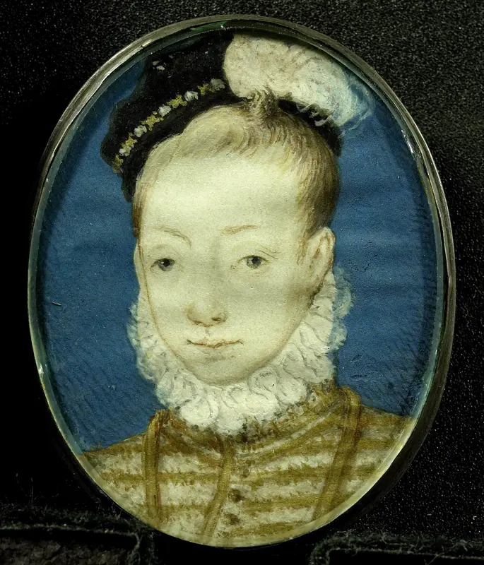 Jacobus Stuart (1566-1625), de latere koning Jacobus I van Engeland, op ongeveer tienjarige leeftijd Wall Art by anonymous - High-Resolution Digital Print