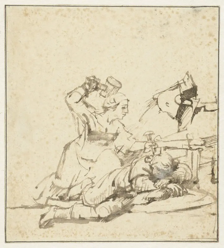 Jaël doodt Sisera Wall Art by Rembrandt van Rijn - High-Resolution Digital Print