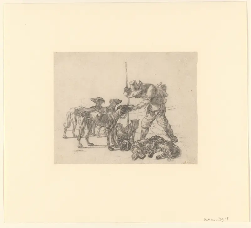 Jager met zeven honden Wall Art by Unknown - High-Resolution Digital Print