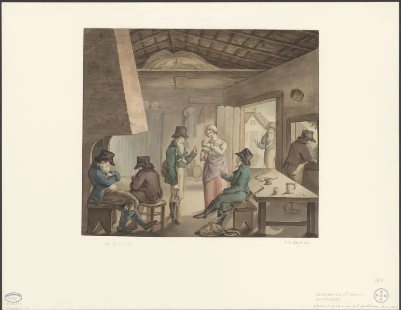 Jagers rusten in een herberg Wall Art by Unknown - High-Resolution Digital Print