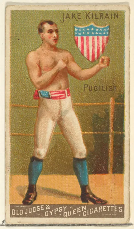 Jake Kilrain, Pugilist, from the Goodwin Champion series for Old Judge and Gypsy Queen Cigarettes Wall Art by Goodwin & Company - High-Resolution Digital Print