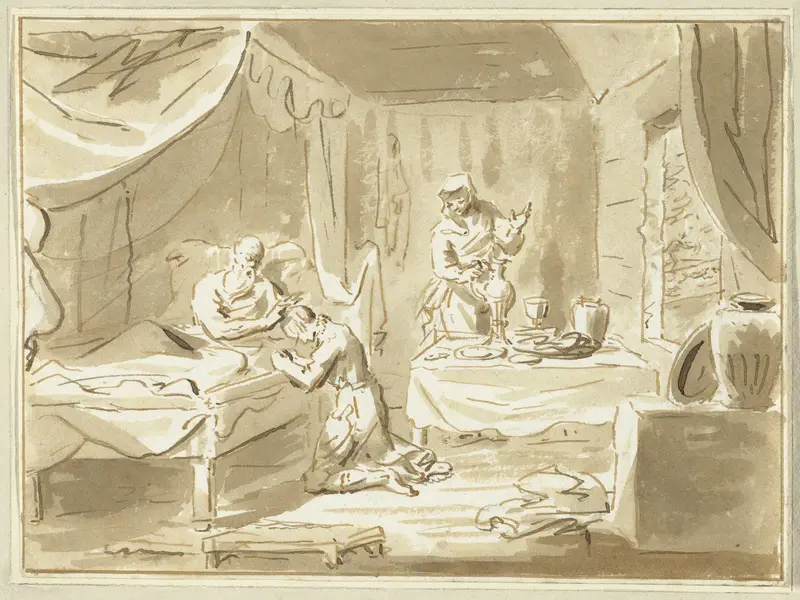 Jakob ontvangt de zegen van Izaäk Wall Art by Cornelis van Noorde - High-Resolution Digital Print