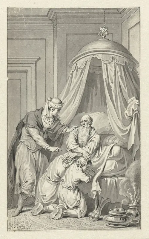 Jakob zegent Manasse en Efraïm Wall Art by Jacobus Buys - High-Resolution Digital Print