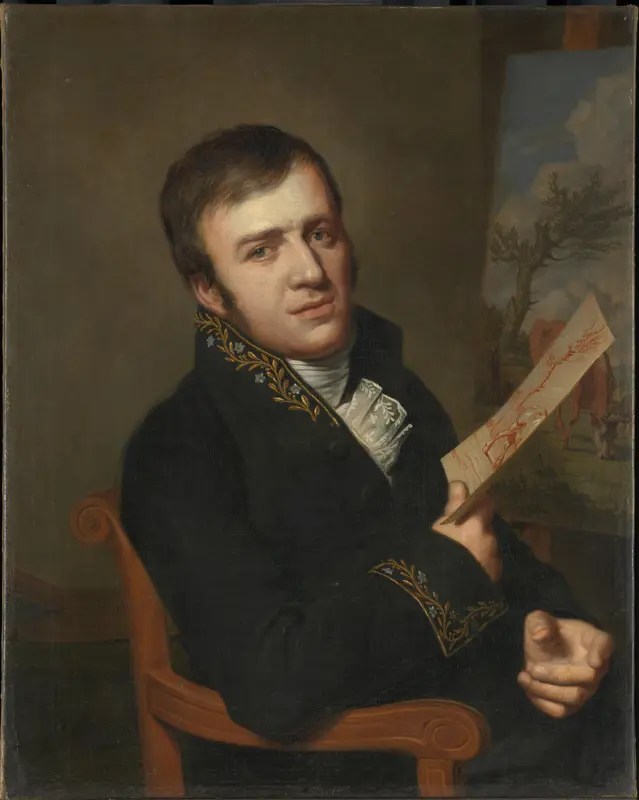 Jan (Baptist) Kobell II (1778-1814). Schilder, in het uniform van een lid van het Koninklijk Instituut van Wetenschappen, Letterkunde en Schoone Kunsten Wall Art by Willem Bartel van der Kooi - High-Resolution Digital Print