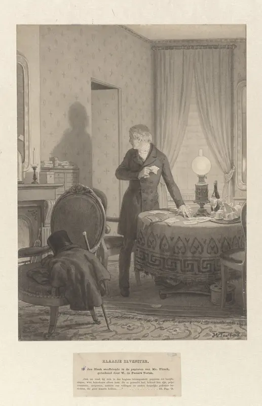 Jan Bleek snuffelende in de papieren van Mr. Flinck Wall Art by Willem de Famars Testas - High-Resolution Digital Print