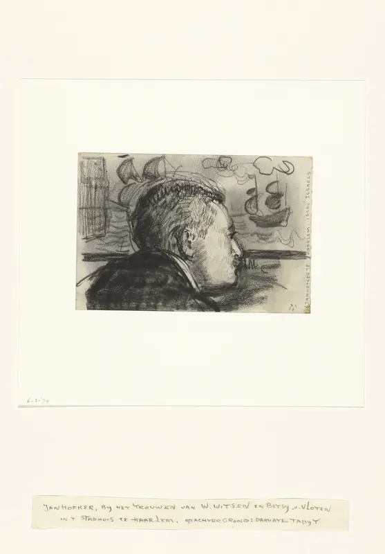 Jan Hofker, bij het trouwen van Willem Witsen en Betty van Vloten Wall Art by Isaac Israels - High-Resolution Digital Print
