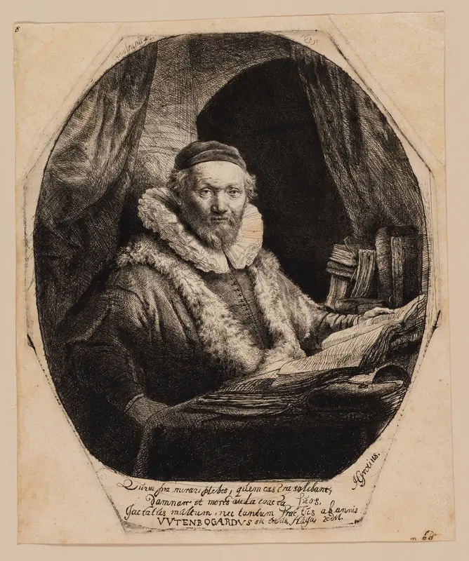 Jan Uytenbogaert, Preacher of the Remonstrants Wall Art by Rembrandt van Rijn - High-Resolution Digital Print