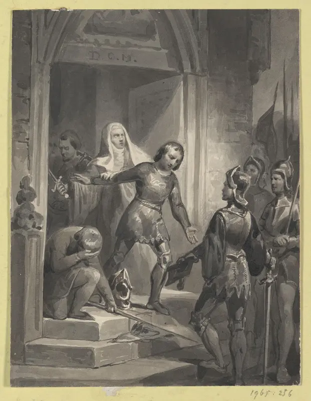 Jan van Domburg geeft zich over aan Filips I van Bourgondië Wall Art by Johann Wilhelm Kaiser (I) - High-Resolution Digital Print