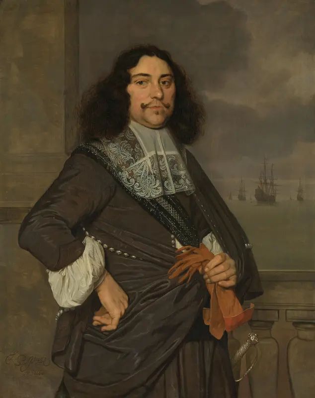 Jan van Nes (1631-80), Vice admiral of Holland and West-Friesland Wall Art by Ludolf de Jongh - High-Resolution Digital Print