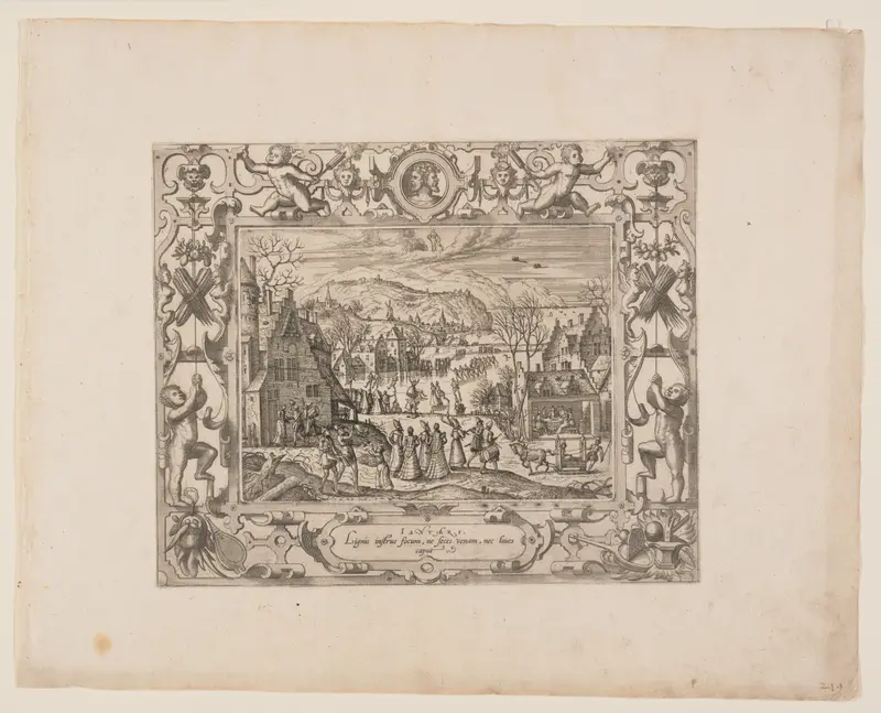 January, from The Twelve Months Wall Art by Pieter van der Borcht - High-Resolution Digital Print