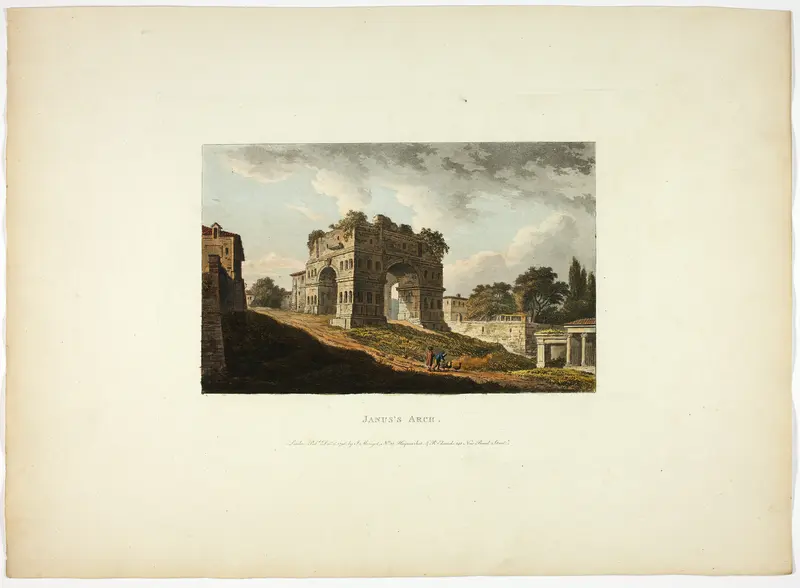 Janus's Arch, plate twenty from the Ruins of Rome Wall Art by M. Dubourg - High-Resolution Digital Print