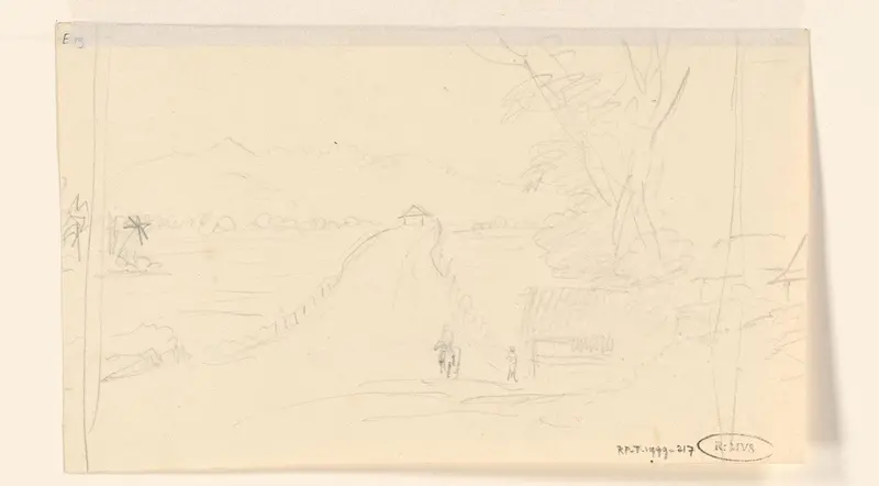 Javaans landschap met weg Wall Art by Adrianus Johannes Bik - High-Resolution Digital Print