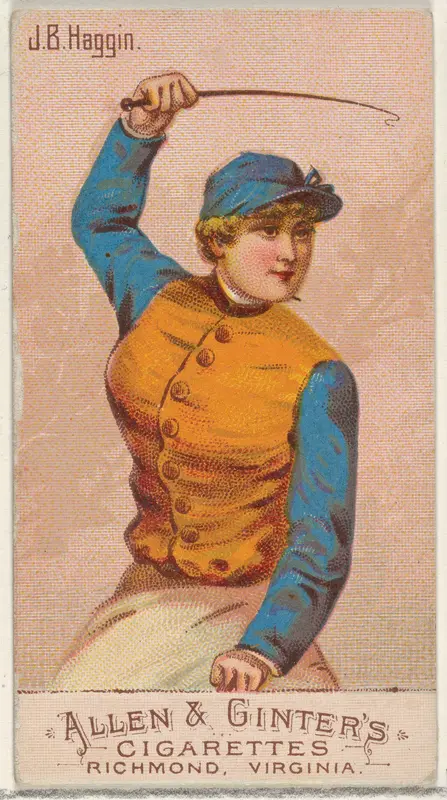 J.B. Haggin, from the Racing Colors of the World series (N22b) for Allen & Ginter Cigarettes Wall Art by Allen & Ginter - High-Resolution Digital Print
