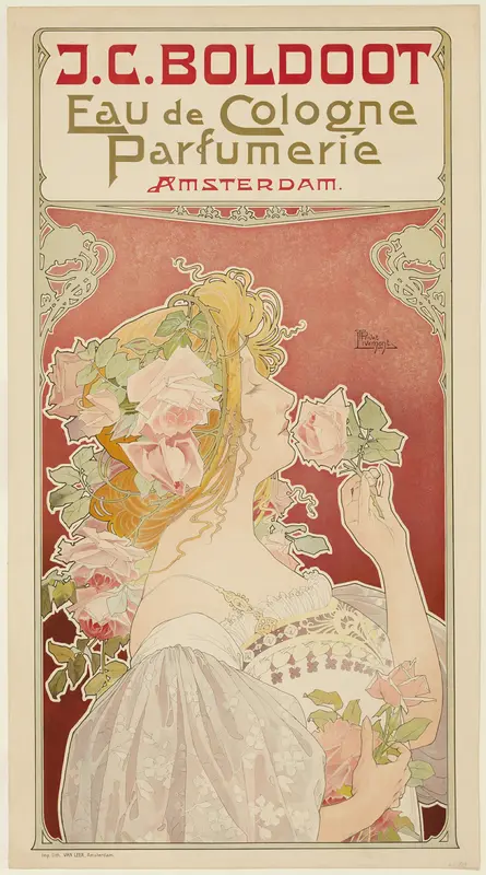 J.C. Boldoot Eau de Cologne: Parfumerie Amsterdam Wall Art by Privat-Livemont - High-Resolution Digital Print