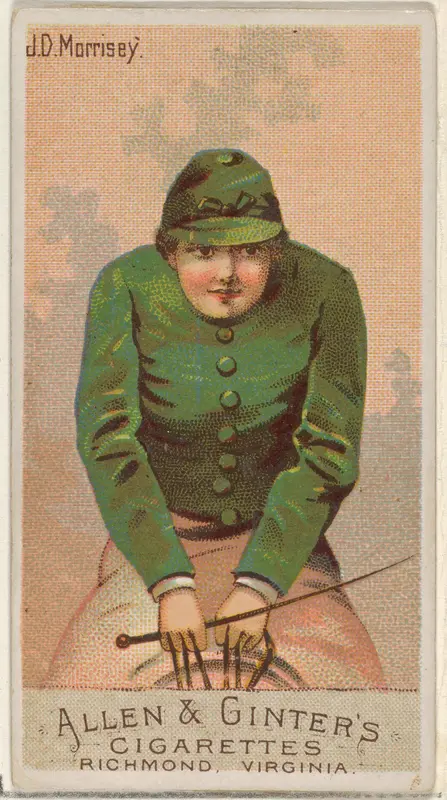 J.D. Morrisey, from the Racing Colors of the World series (N22a) for Allen & Ginter Cigarettes Wall Art by Allen & Ginter - High-Resolution Digital Print