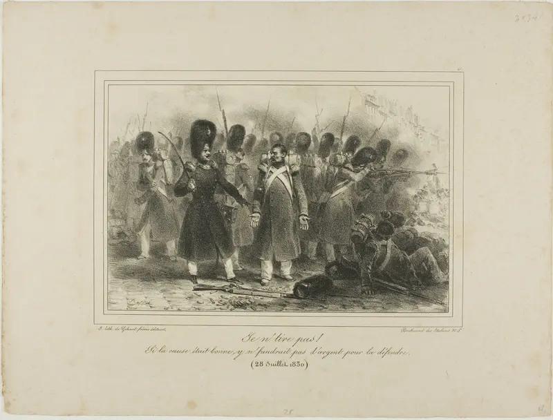 Je n'tire pas! Si la cause était bonne, y n'faudrait pas d'argent pour la défendre. 28 Juillet 1830
