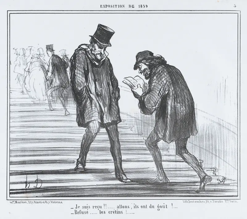 Je suis reçu!!..., from L'Exposition de 1859, published in Le Charivari, April 22, 1859 Wall Art by Honoré Daumier - High-Resolution Digital Print