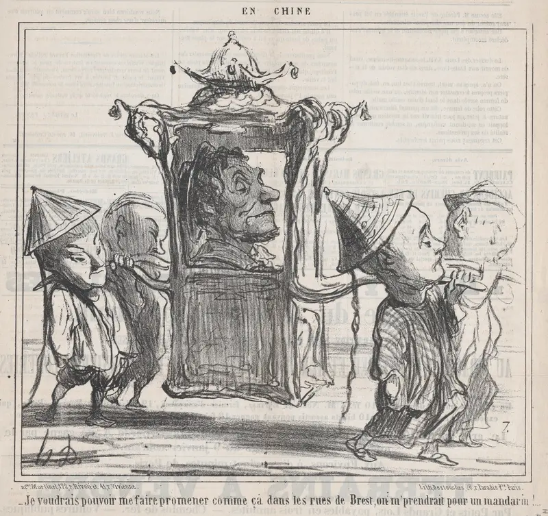 Je voudrais pouvoir me faire promener, from "En Chine" Wall Art by Honoré Daumier - High-Resolution Digital Print